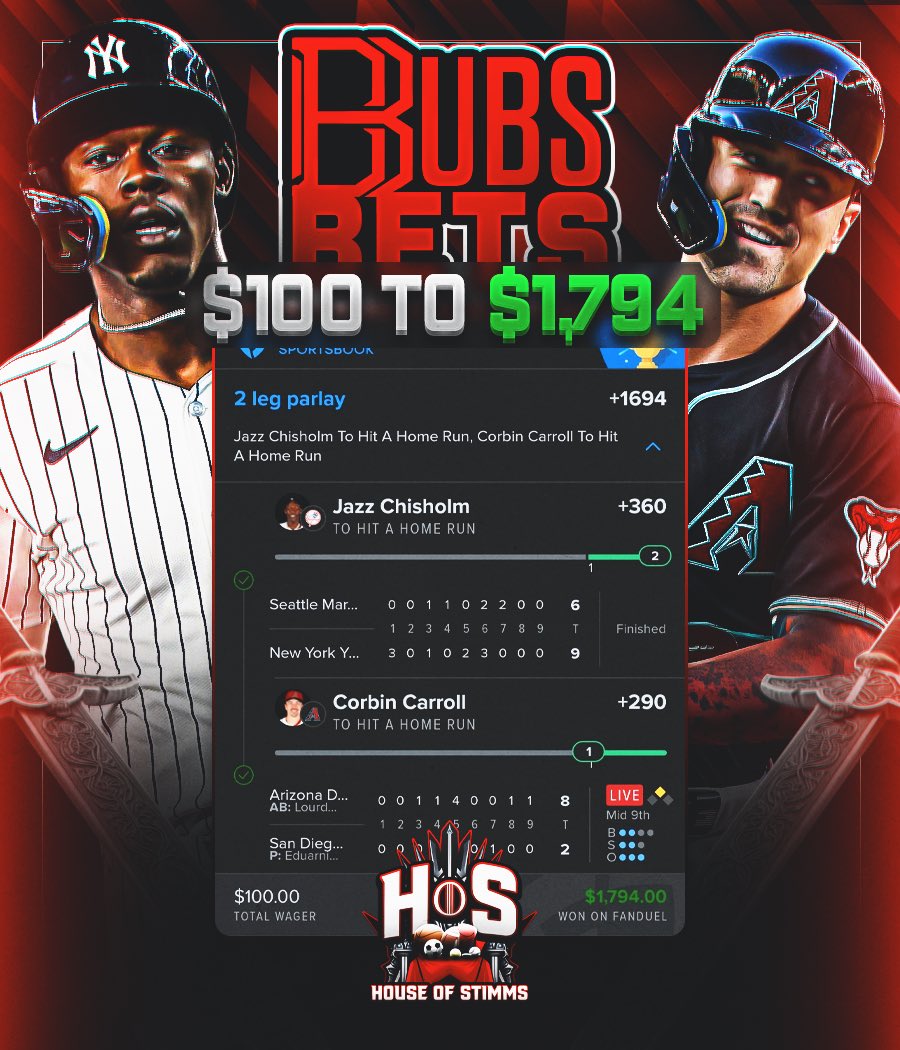 Verified FanDuel slip: $25 wagered, $300 won